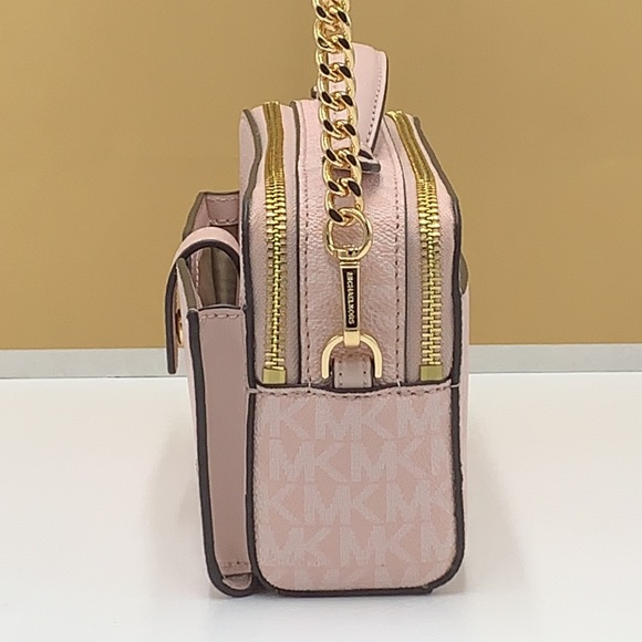 MICHAEL KORS JET SET ITEM MEDIUM DOUBLE ZIP PHONE XBODY LIGHT POWDER BLUSH MULTI - Picture 11 of 16